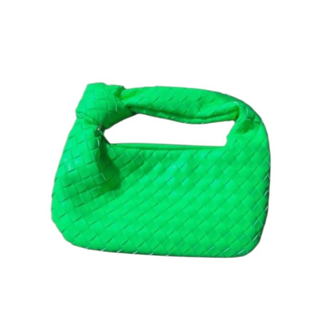 Vibrant Green Woven Women's Bag Purse